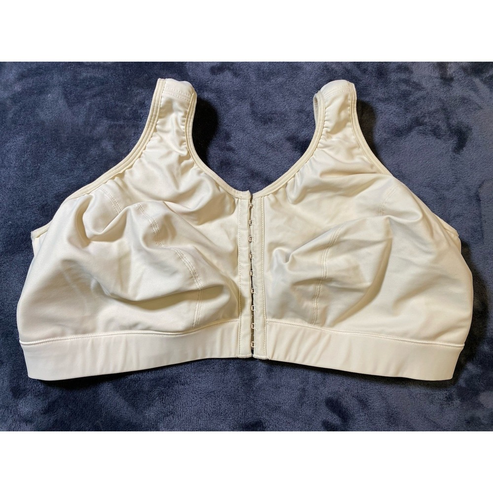 ENELL Lite Sports Bra Size 6 Ecru Cream Front Wire-Free Full Coverage NL101 Plus